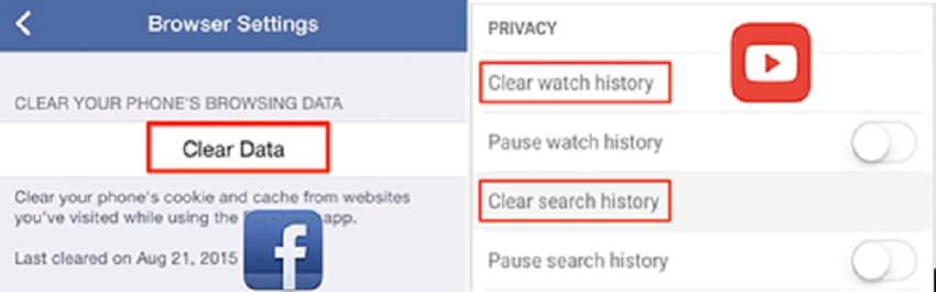 cancellare i dati del browser