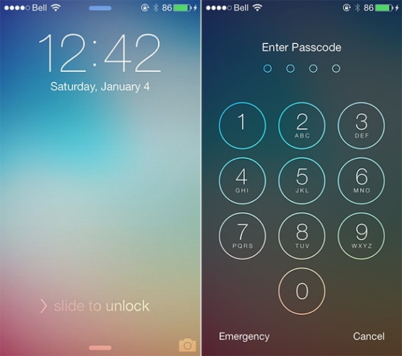 iPhoneの画面のロックを解除
