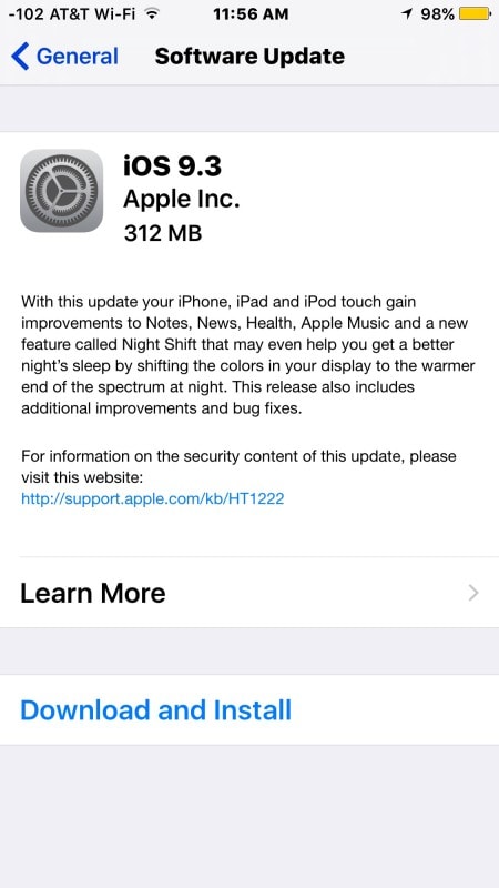 actualización de iOS