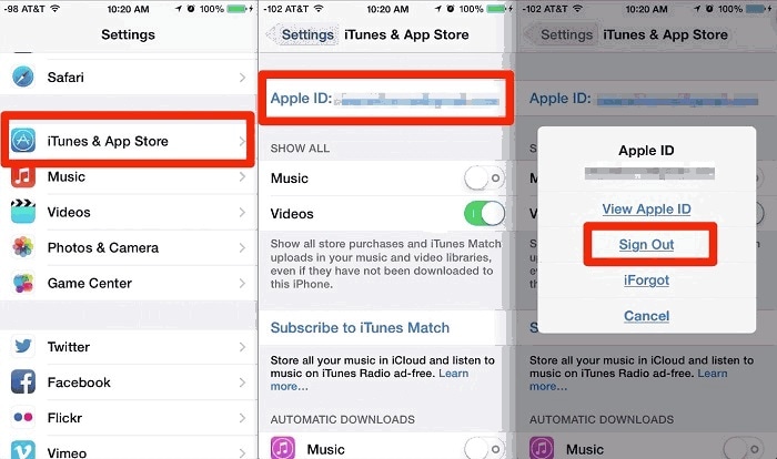 app store werkt niet - uitloggen Apple id