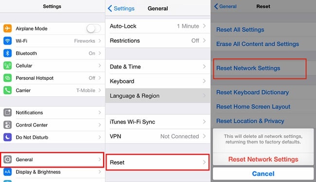 app store werkt niet netwerk resetten
