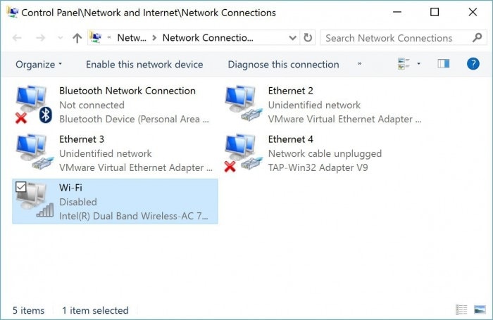 verbinding met internet verbreken