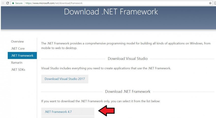 .NET-framework downloaden