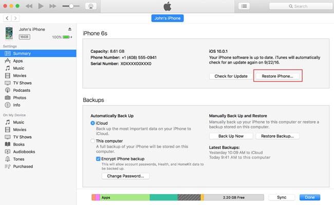 zaimportuj oprogramowanie układowe do iTunes