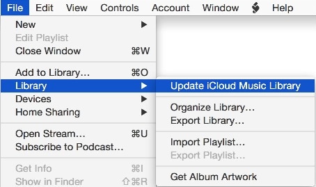 تحديث مكتبة الموسيقى على iCloud