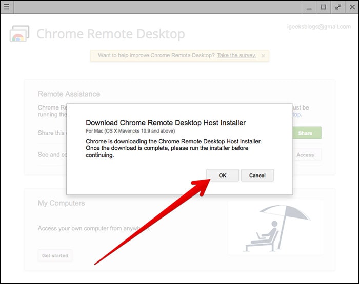 chrome távoli asztal gazdagép telepítője