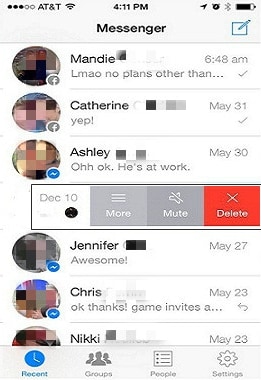 supprimer une conversation messenger sur ios