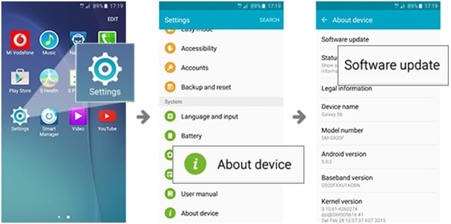opdatering af Android-software