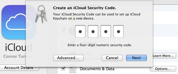 codice di sicurezza icloud
