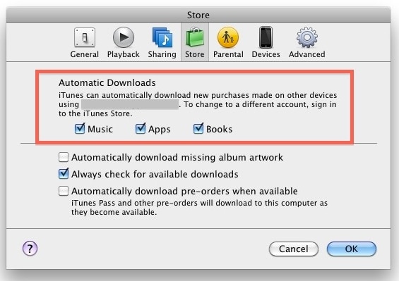 download automatico degli acquisti