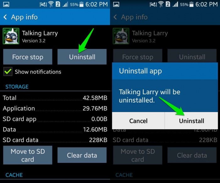 desinstalar aplicativo no android