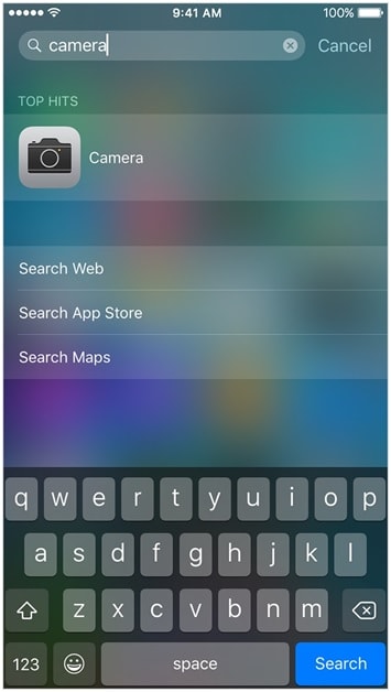 application appareil photo iphone manquante