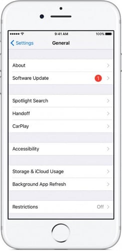 actualizar iphone en la configuración