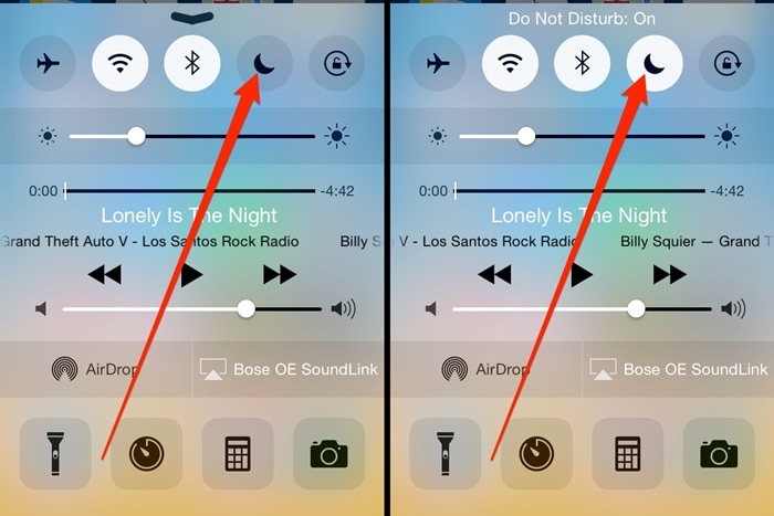 arreglar el iPhone que no suena - desactivar el modo dnd