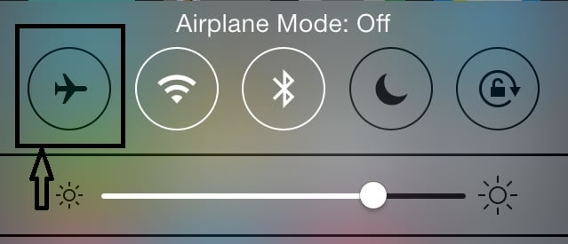 關閉iphone飛行模式