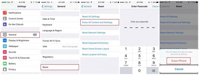工廠重置iphone