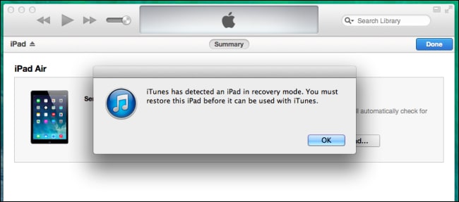 solucionar problemas de ipad en modo de recuperación