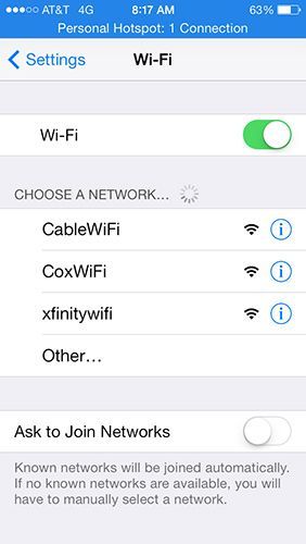 從設置中關閉 iphone wifi