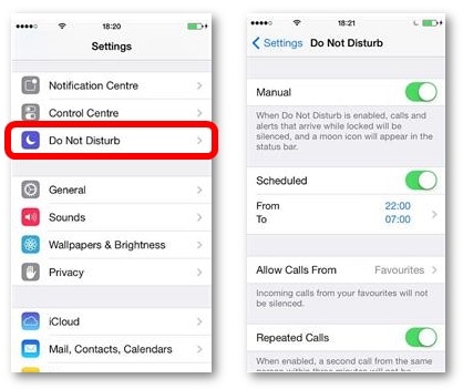 las notificaciones no funcionan en el iphone: apague no molestar