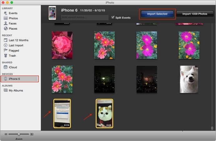 importer iphone-videoer til mac ved hjælp af iphoto