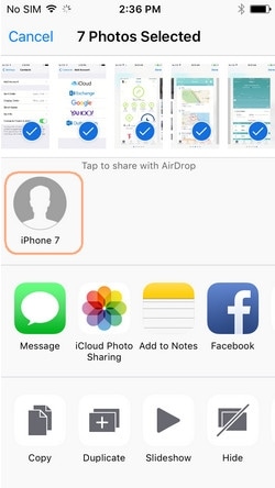 iPhoneから写真を選択