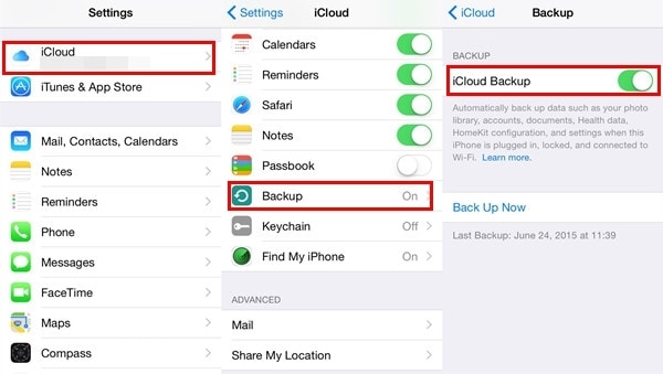 icloud-back-up inschakelen