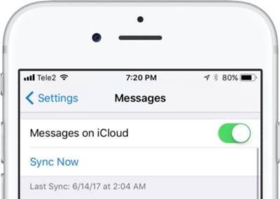 berichten synchroniseren met icloud