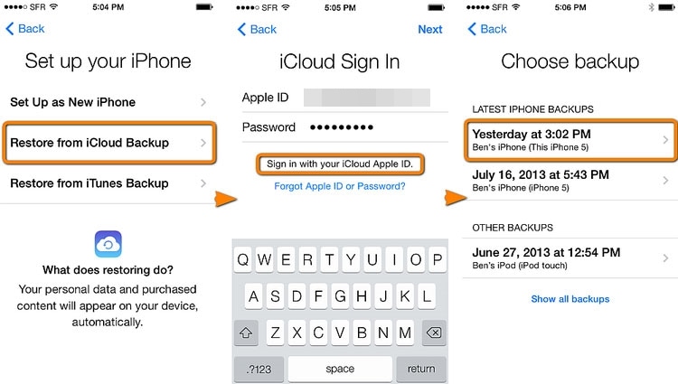 herstellen van icloud-back-up