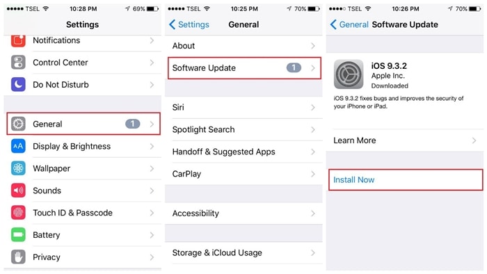 mettre à jour la version ios
