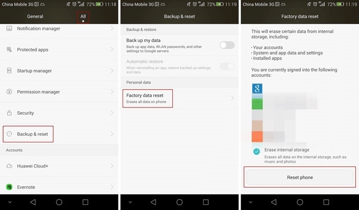 hård nulstil samsung j7 fra indstillinger