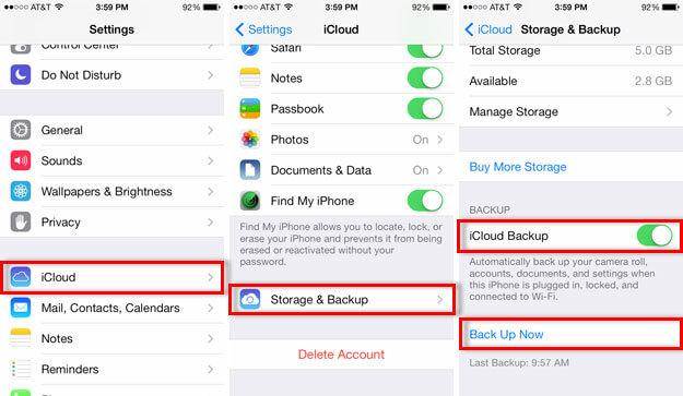 Το iphone δεν θα δημιουργήσει αντίγραφα ασφαλείας για να ενεργοποιήσει το icloud
