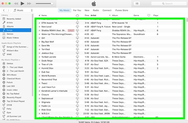 iTunes 보관함에서 노래 삭제