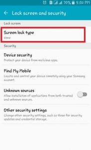 stel Android-patroonvergrendelingsscherm in - tik op de functie 