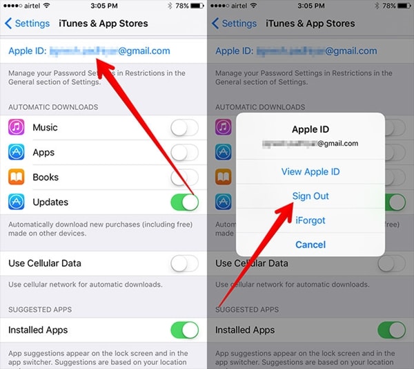 Apple-ID abmelden