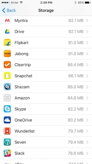 iphone depolama alanını yönet