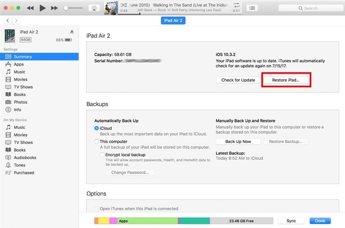 uzamčen z ipad-restore ipad
