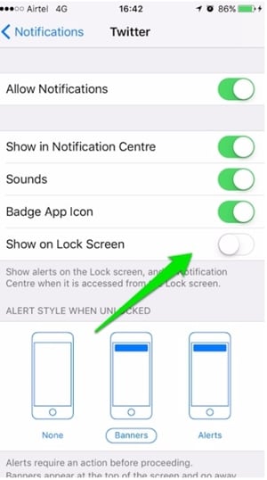 帶通知的 iphone 鎖屏 - 關閉鎖屏上的顯示