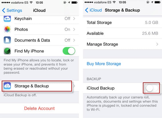 關閉 icloud 備份