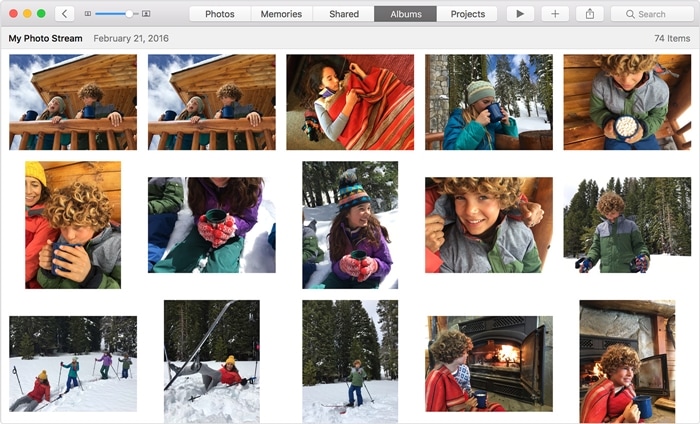 الوصول إلى صور icloud من mac