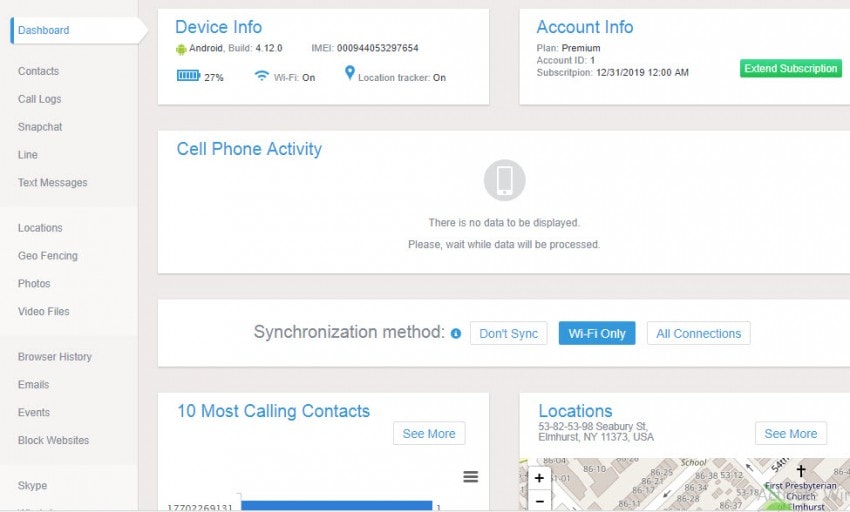轉到 mSpy 控制面板儀表板