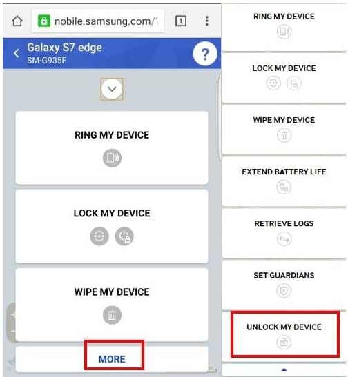 samsung najít můj mobil