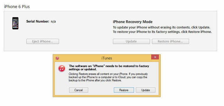 Gendan iPhone/iPad/iPod fra DFU-tilstand - klik på 