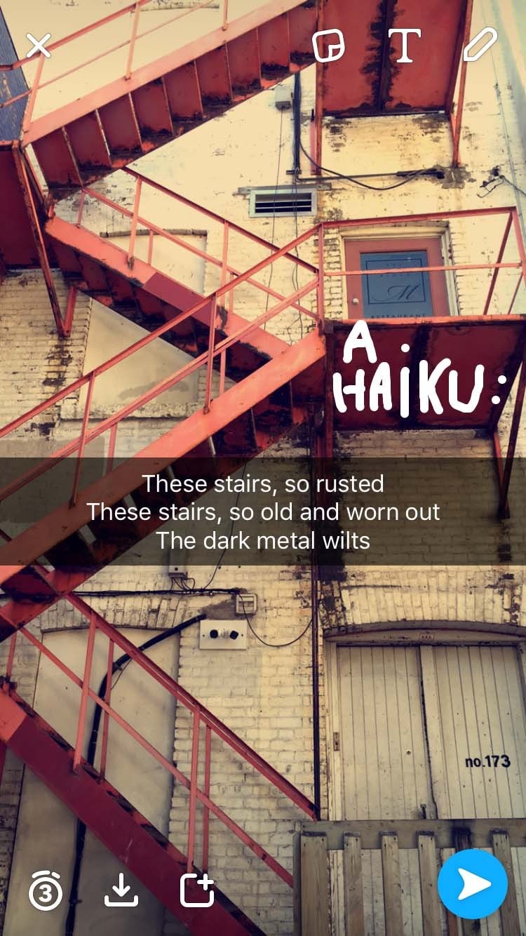 snapchat hack-使用Notes寫一首小詩