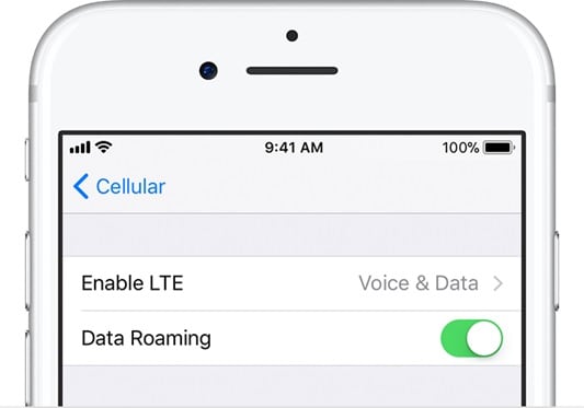 verifique a cobertura de dados do iphone
