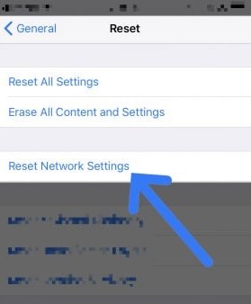 iphone redefinir configurações de rede