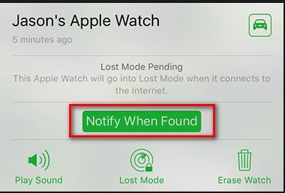 notificar cuando se encuentre