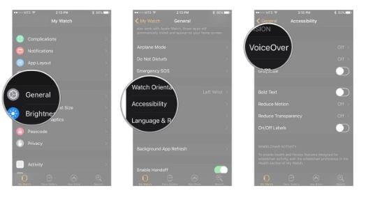 desactivar la voz en off del Apple Watch desde el iPhone