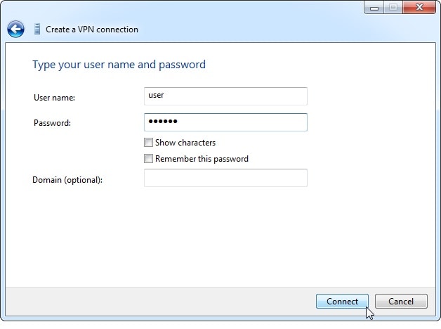 creare una connessione VPN