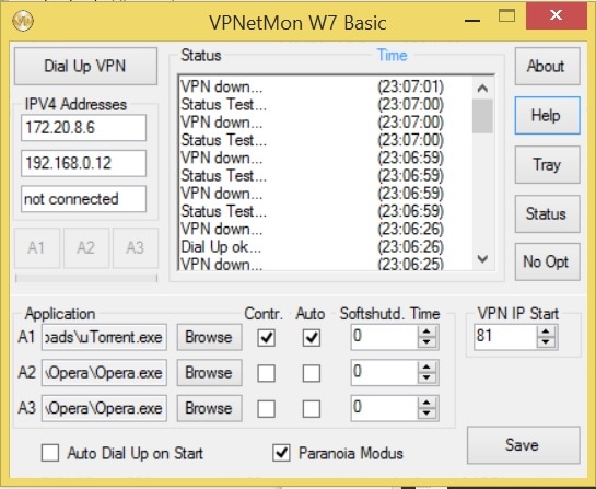 VPNetMon - software di monitoraggio VPN