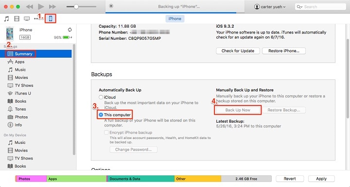 使用 iTunes 将 iPhone 联系人转移到计算机